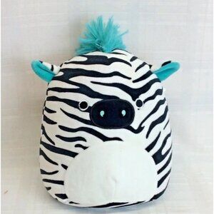 Kellytoy Squishmallows 8” Zeke the Teal Mane Zebra 2021 Bright Squad